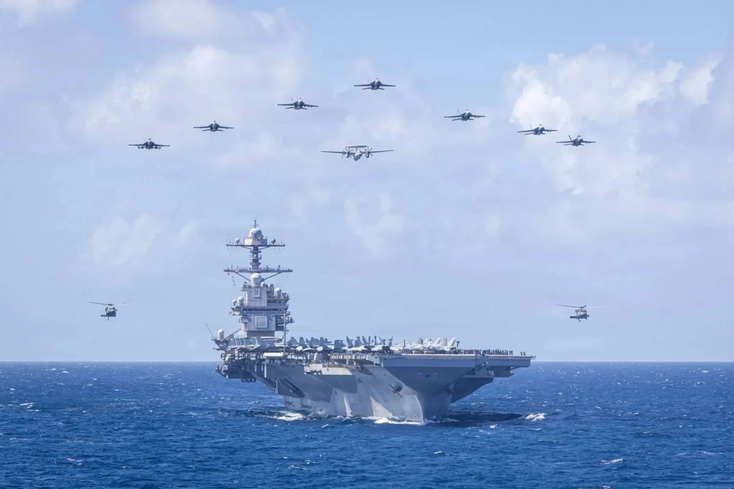 U.S. aircraft carrier Gerald R. Ford leaves Middle East