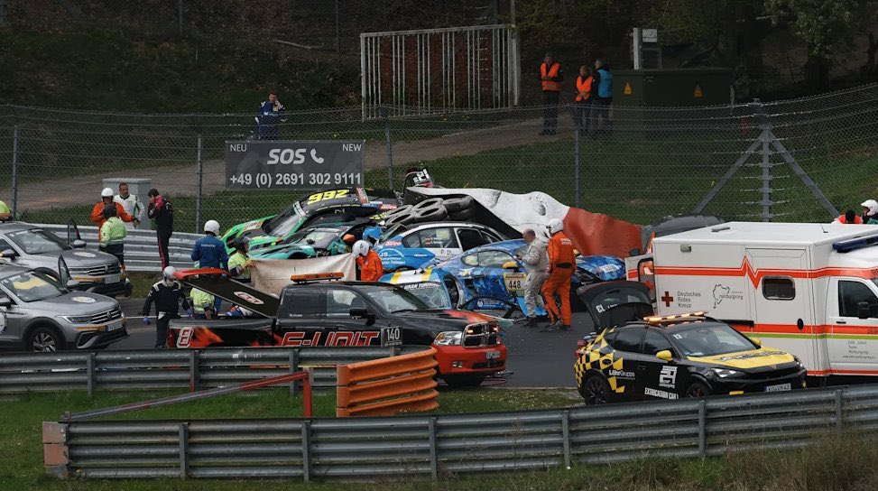 Racing driver dies in seven-car crash in Nurburgring qualifiers