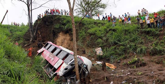 10 killed after mini-bus falls into gorge in southern India