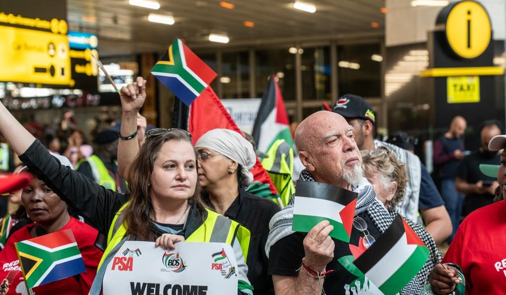 South African flotilla activists return home from Israeli detention